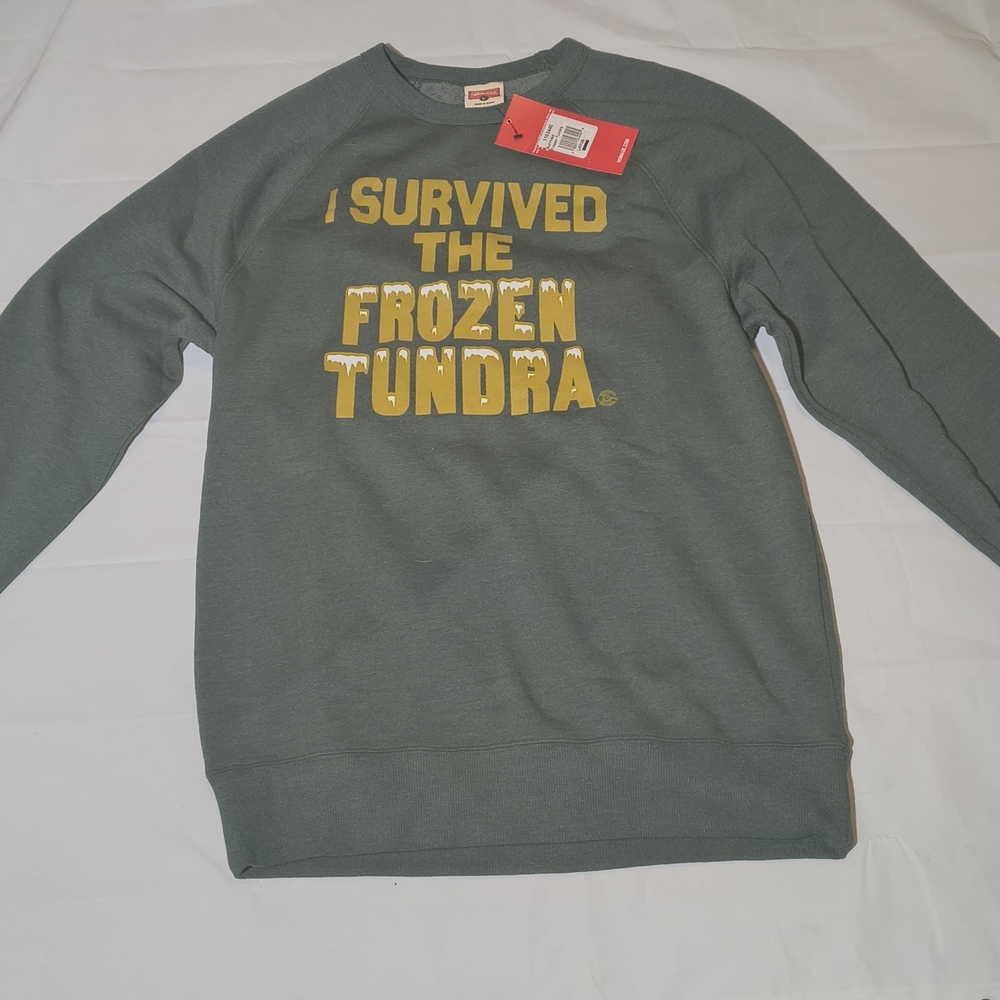 HOMAGE Green Bay packer Crewneck Sweater with Yellow Print